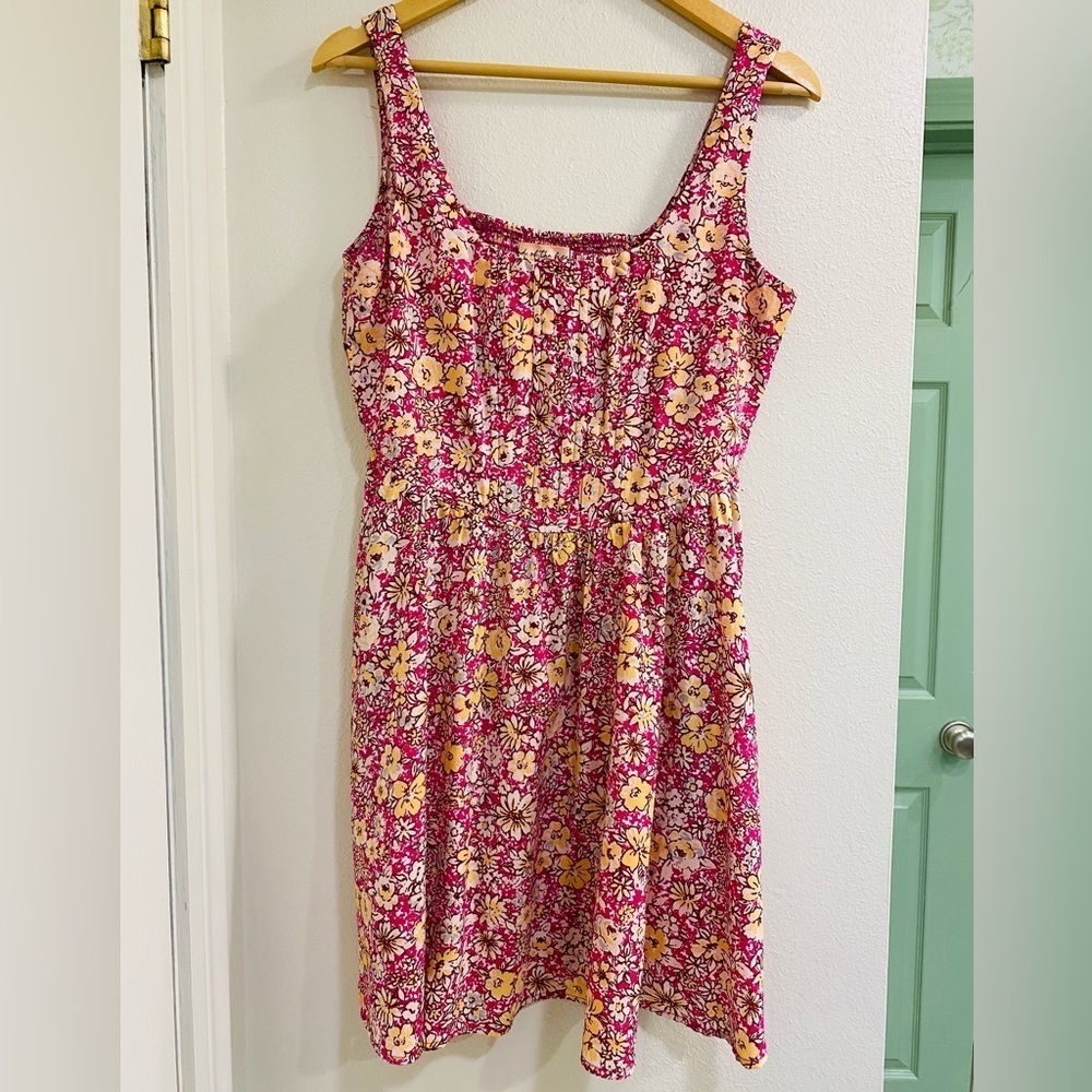 Band of the Free Bustier Bodice Floral Pink Sleeveless Dress Large